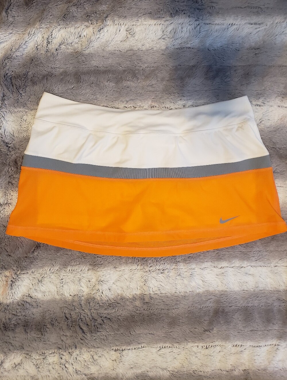 Nike women's Dri-Fit colorblock Orange White Athletic Mini Skort XL NWOT